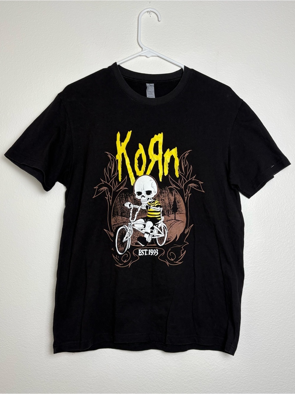 Korn Graphic Skeleton Biker Band Tee Size Medium
